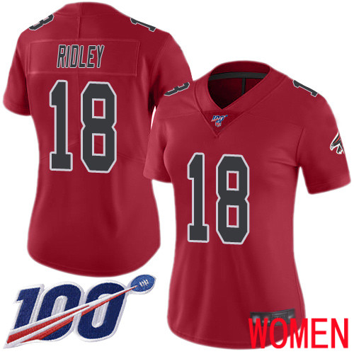Atlanta Falcons Limited Red Women Calvin Ridley Jersey NFL Football #18 100th Season Rush Vapor Untouchable